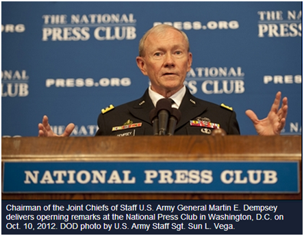 The Joint Chief of Staff, U.S. Army General Martin E. Dempsey
