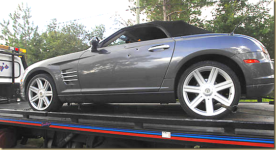 The body of Jamie Seeger was found in this car, a Chrysler Crossfire, around 3 A.M. on July 25, 2012, a shooting victim, in Crystal River, Floirda   EYEONCITRUS.COM
